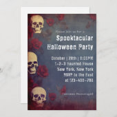 Adult Halloween Kostüm Party Skulls & Rose Einladung (Vorne/Hinten)
