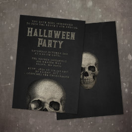 Adult Halloween Party Skull Black  Einladung