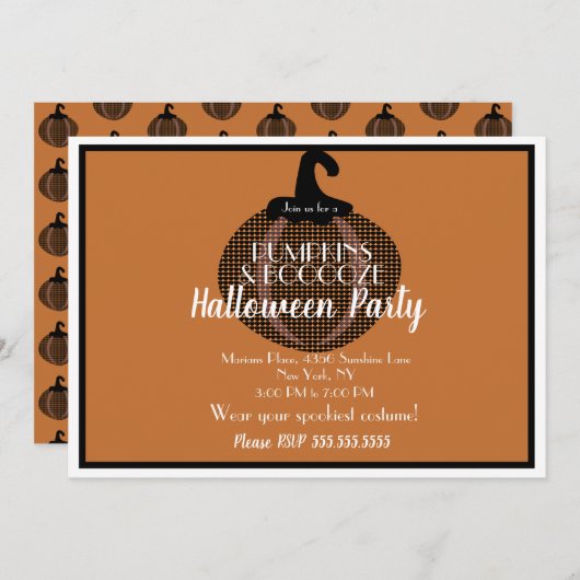 Adult Halloween Pumpkin Vintages Party Einladung (Vorne/Hinten)