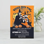 Adult Halloween schlechte Zeit Kostüm Party Einladung (Stehend Vorderseite)
