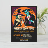 Adult Halloween schlechte Zeit Kostüm Party Einladung (Stehend Vorderseite)