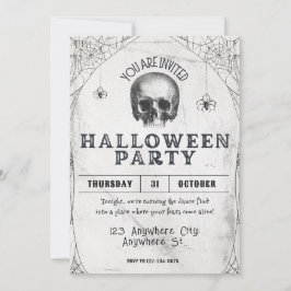Adult Halloween Skull Party Vintage Einladung