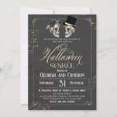 Adult Halloween Soirée Vintage Gothic Skull Einladung (Vorderseite)