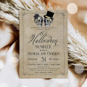 Adult Halloween Soirée Vintage Gothic Skull Einladung
