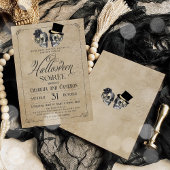 Adult Halloween Soirée Vintage Gothic Skull Einladung