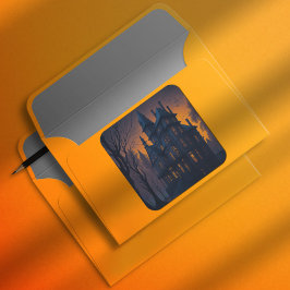 Adult Halloween Spuk Herrenhaus Quadratischer Aufkleber