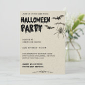 Adult Halloween Vintages KostümParty Einladung (Stehend Vorderseite)
