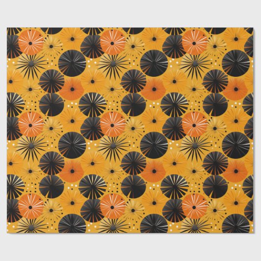 Adult Halloween Wrapping Paper Mitte des Jahrhunde Geschenkpapier (Flach)