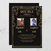 Adult Joint Birthday Party 2 Foto Einladung (Vorne/Hinten)