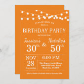 Adult Joint Birthday Party Einladung Orange (Vorne/Hinten)