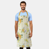 Adult Large Apron yellow rose floral Schürze (Getragen)