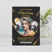 Adult Party Geburtstag personalisieren Einladung (Stehend Vorderseite)