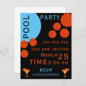 Adult Pool Party Einladung (Vorne/Hinten)