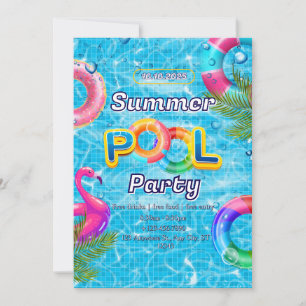 Adult Pool Party Summer Beach Einladung