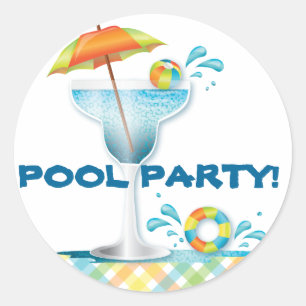 Adult Pool Party Summer Cocktail Sticker