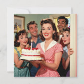 Adult Retro Surprise Party for Her Karte (Vorderseite)