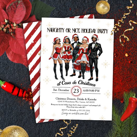 Adult Sassy Naughty oder Nice Christmas Party Einladung