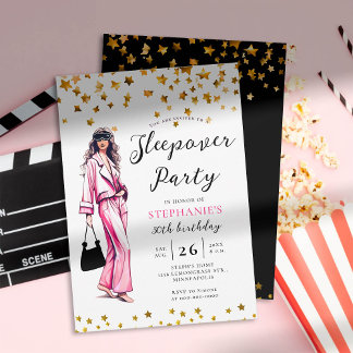 Adult Sleepover Party Mode Pink 30. Geburtstag Einladung