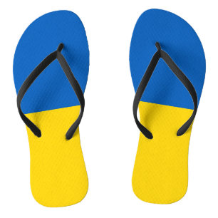 Adult Slim Rippen mit der Flagge der Ukraine Badesandalen