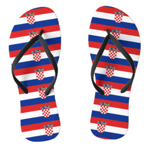 Adult Slim Rippen mit Flagge Kroatiens Badesandalen