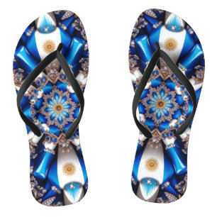 Adult Slim Rips mit argentinischen Farben Badesandalen