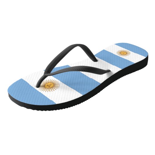 Adult Slim Rips mit der Flagge Argentiniens Badesandalen (Schrägansicht)
