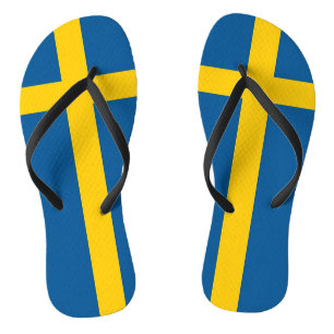 Adult Slim Rips mit der Flagge Schwedens Badesandalen
