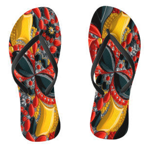 Adult Slim Rips mit Deutschland Farben Badesandalen
