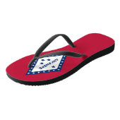 Adult Slim Rips mit Flag Arkansas, USA Badesandalen (Schrägansicht)