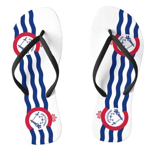Adult Slim Rips mit Flag Cincinnati, USA Badesandalen (Fußbett)