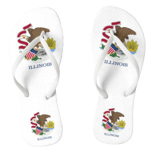 Adult Slim Rips mit Flag Illinois, USA Badesandalen