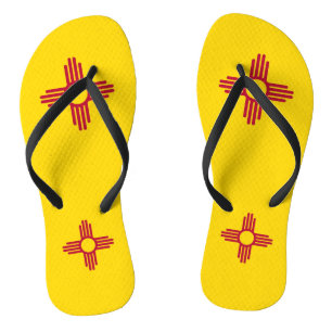 Adult Slim Rips mit Flag New Mexico, USA Badesandalen