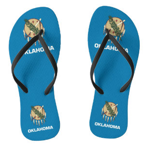 Adult Slim Rips mit Flag Oklahoma, USA Badesandalen
