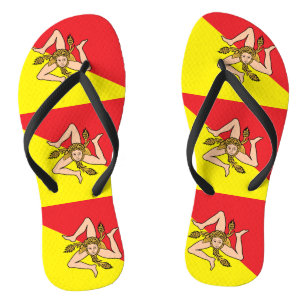 Adult Slim Rips mit Flag Sizilien, Italien Badesandalen
