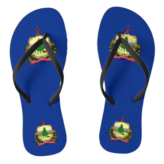 Adult Slim Rips mit Flag Vermont, USA Badesandalen (Fußbett)
