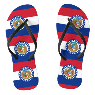 Adult Slim Rips mit Flag von Missouri, USA Badesandalen