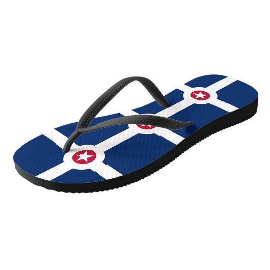 Adult Slim Rips mit Flagge von Indianapolis, USA Badesandalen (Schrägansicht)