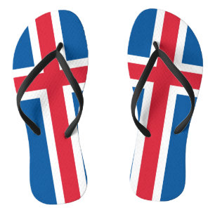 Adult Slim Rips mit Flagge von Island Badesandalen