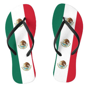 Adult Slim Rips mit Flagge von Mexiko Badesandalen
