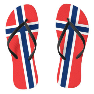 Adult-Slim-Ständer mit Flagge Norwegens Badesandalen