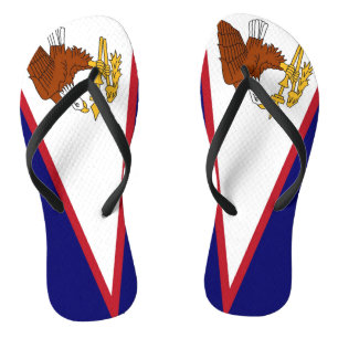 Adult Slim Straps mit Flag American Samoa, USA Badesandalen