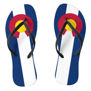 Adult Slim Straps mit Flag Colorado, USA Badesandalen