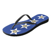 Adult Slim Straps mit Flag Houston, USA Badesandalen (Schrägansicht)