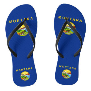 Adult Slim Straps mit Flag Montana, USA Badesandalen