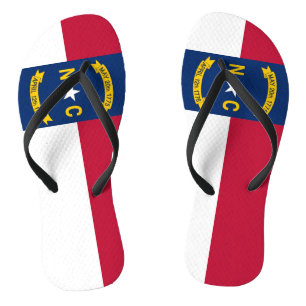 Adult Slim Straps mit Flag North Carolina, USA Badesandalen