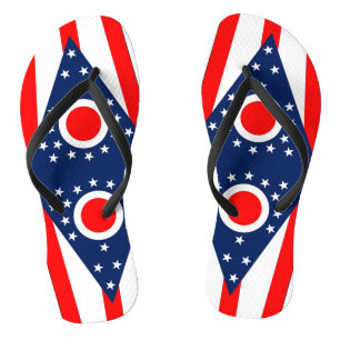 Adult Slim Straps mit Flag Ohio, USA Badesandalen