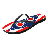 Adult Slim Straps mit Flag Ohio, USA Badesandalen (Schrägansicht)