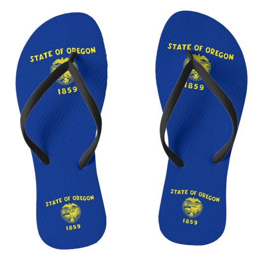 Adult Slim Straps mit Flag Oregon, USA Badesandalen (Fußbett)