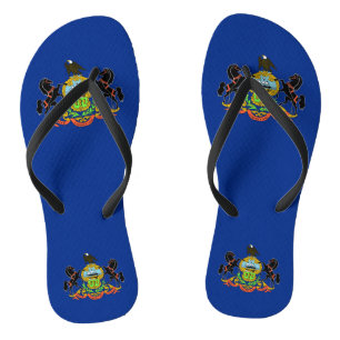 Adult Slim Straps mit Flag Pennsylvania, USA Badesandalen