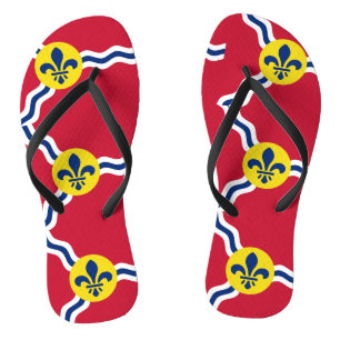 Adult Slim Straps mit Flag von St. Louis Badesandalen